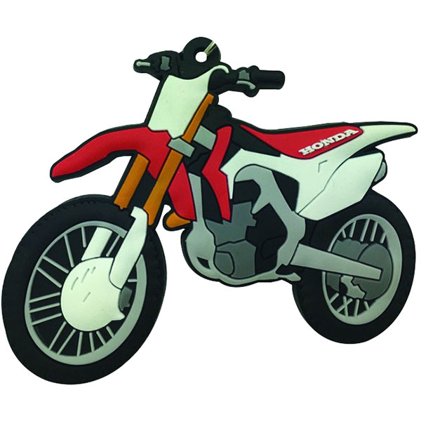 Image of BikeTek 2D Rubber Motorcycle Keyfob - Honda CRF450R