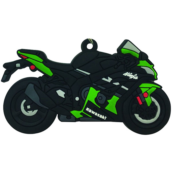 Image of BikeTek 2D Rubber Motorcycle Keyfob - Kawasaki ZX10R