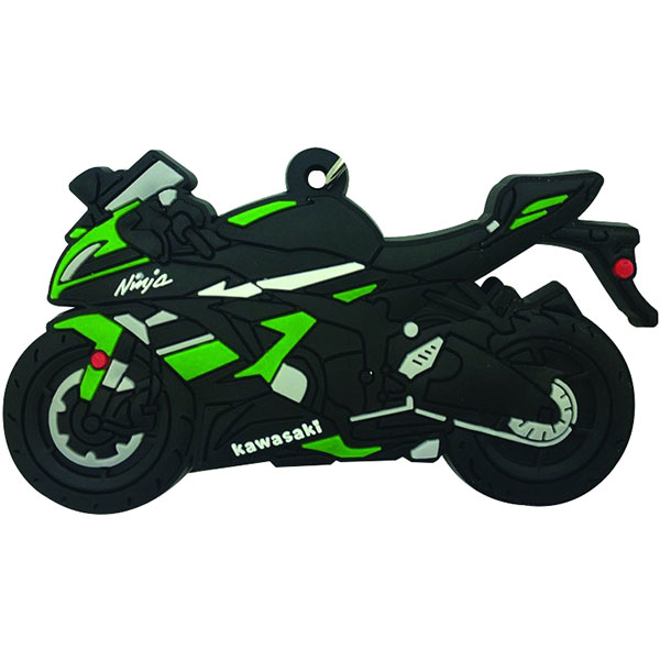 Image of BikeTek 2D Rubber Motorcycle Keyfob - Kawasaki ZX6R