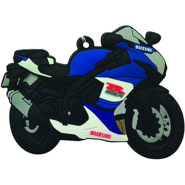 Image of BikeTek 2D Rubber Motorcycle Keyfob - Suzuki GSXR600/750