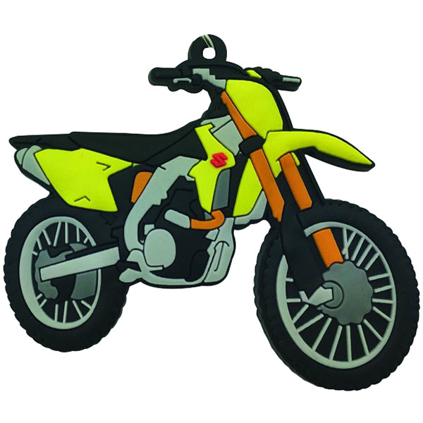 Image of BikeTek 2D Rubber Motorcycle Keyfob - Suzuki RMZ450