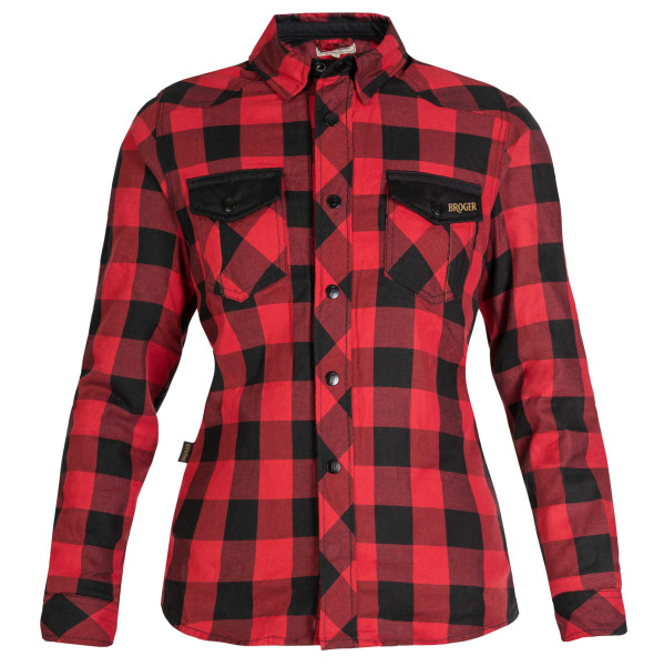 Broger Ladies Alaska Textile Shirt - Red / Black - FREE UK DELIVERY