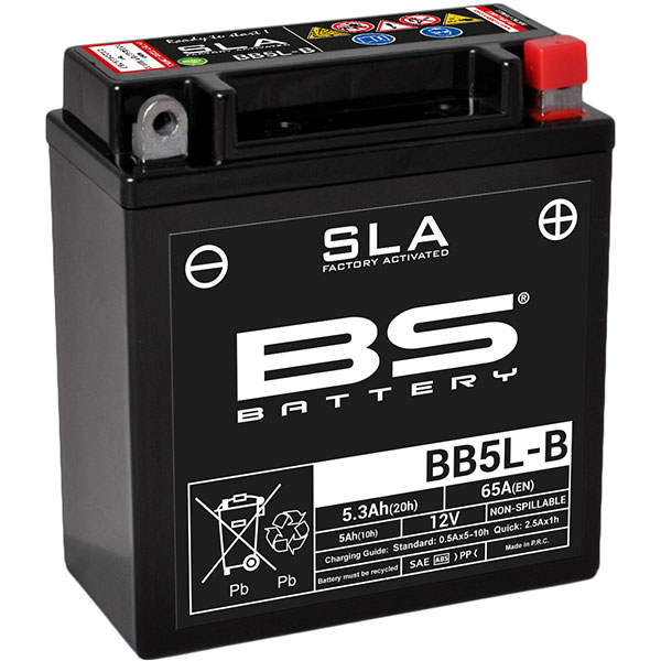 Image of BS Batteries Motorcycle Battery - SLA Sealed Lead Acid BB5L-B / YB5L-B