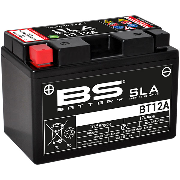 Image of BS Batteries Motorcycle Battery - SLA Sealed Lead Acid BT12A / YT12A-BS