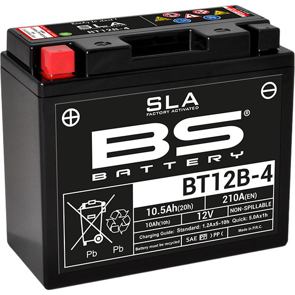 Image of BS Batteries Motorcycle Battery - SLA Sealed Lead Acid BT12B-4 / YT12B-BS