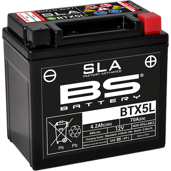 Image of BS Batteries Motorcycle Battery - SLA Sealed Lead Acid BTX5L / YTX5L-BS