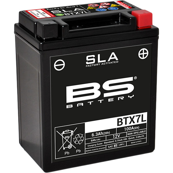 Image of BS Batteries Motorcycle Battery - SLA Sealed Lead Acid BTX7L / YTX7L-BS