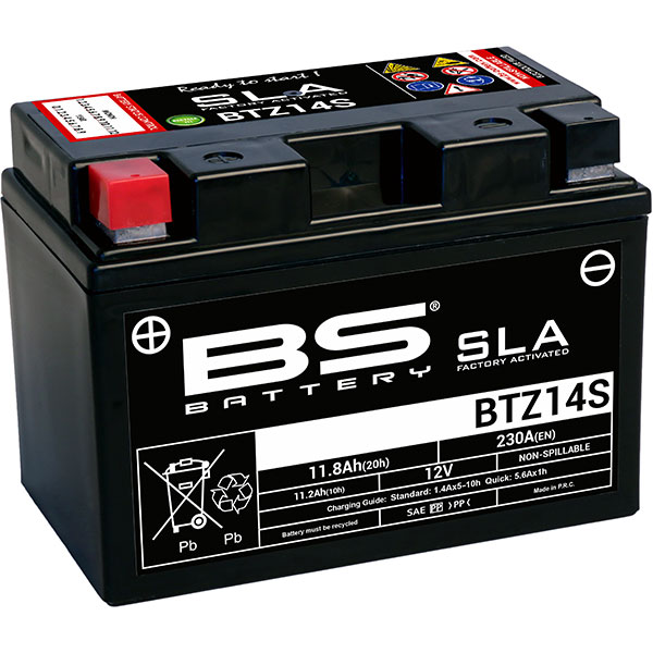 Image of BS Batteries Motorcycle Battery - SLA Sealed Lead Acid BTZ14S