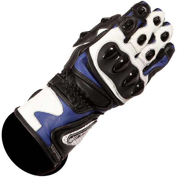 Image of Buffalo BR30 Leather Gloves - Black / Blue