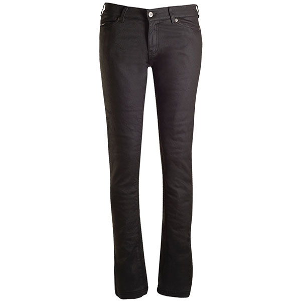 Image of Bull-it Covec SR6 17 Ladies Oil Skin Slim Fit Jeans - Black