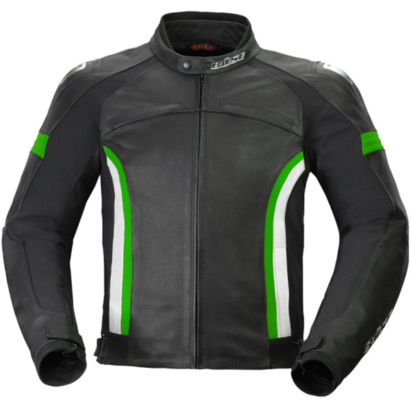 Image of Buse Dervio Leather Jacket - Black / White / Green