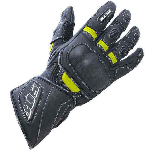 Image of Buse Speed Leather Gloves - Black / Neon Yellow