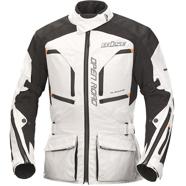 Image of Buse Ladies Open Road Evo Textile Jacket - Light Grey / Black