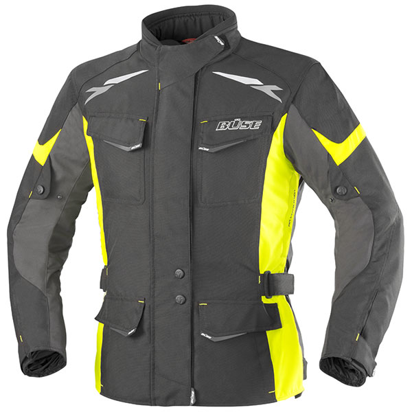 Image of Buse Ladies Lago 2 Textile Jacket - Black / Neon Yellow