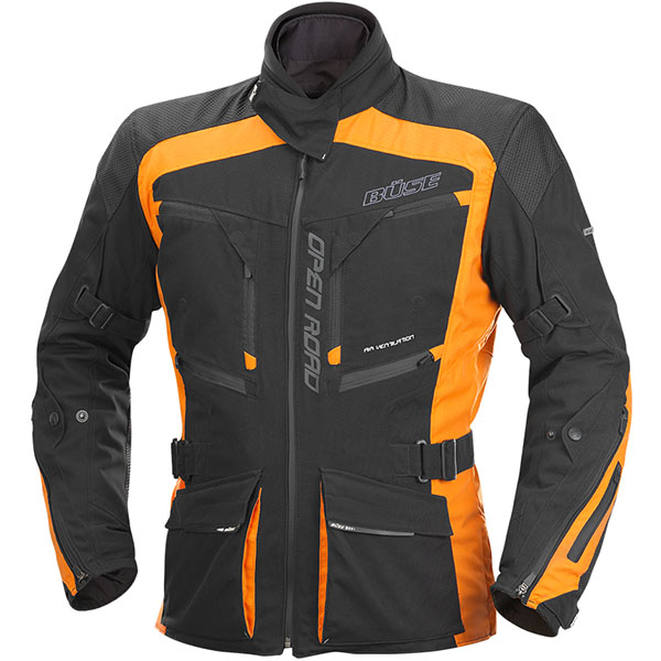 Image of Buse Open Road Evo Textile Jacket - Black / Orange