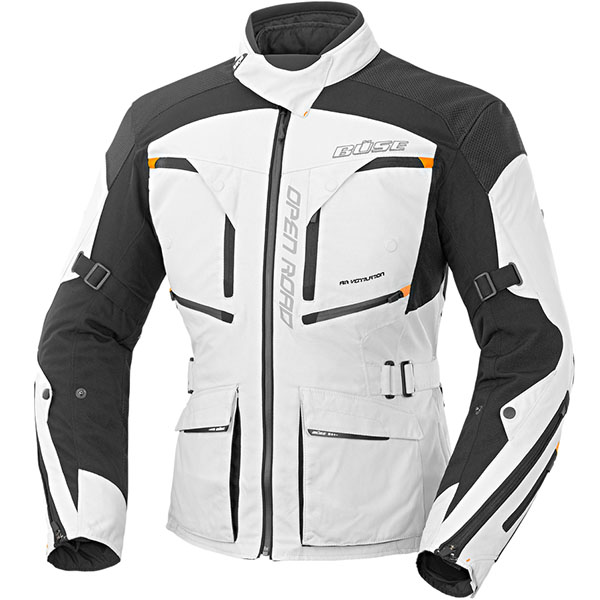 Image of Buse Open Road Evo Textile Jacket - Light Grey / Black