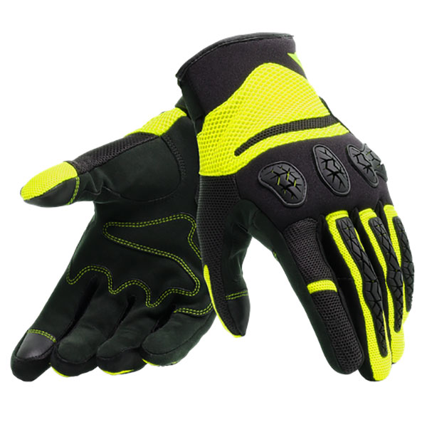 Image of Dainese Aerox Textile Gloves - Black / Fluo Yellow