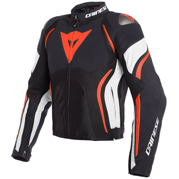 Image of Dainese Estrema Air Textile Jacket - Black / White / Fluo Red