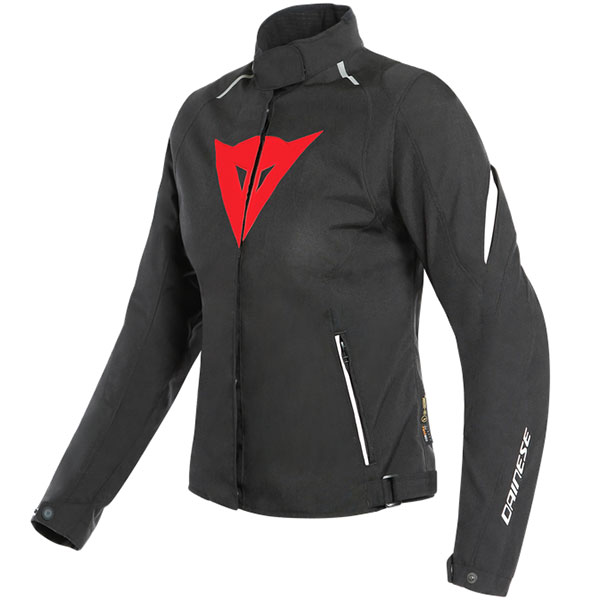 Image of Dainese Ladies Laguna Seca 3 D-Dry Textile Jacket - Black / Lava Red / White