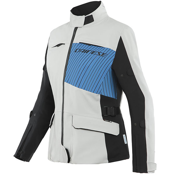 Image of Dainese Ladies Tonale D-Dry XT Textile Jacket - Glacier Grey / Performance Blue / Black