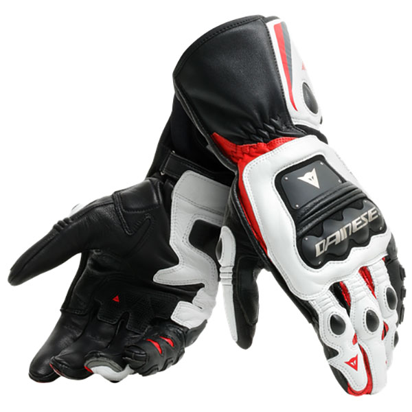 Image of Dainese Steel Pro Leather Gloves - Black / White / Red