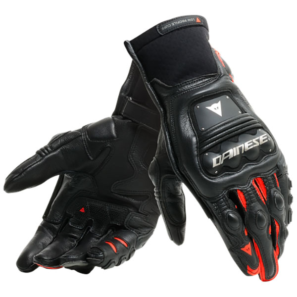 Image of Dainese Steel-Pro In Gloves - Black / Fluo Red