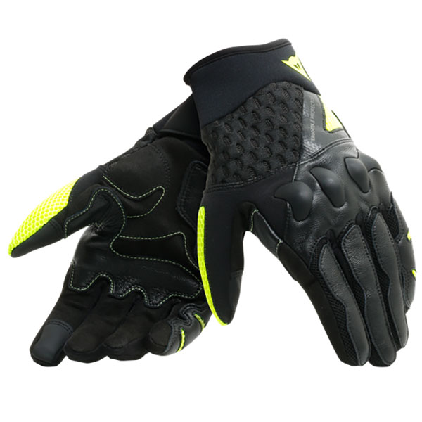 Image of Dainese X-Moto Leather Gloves - Black / Fluo Yellow