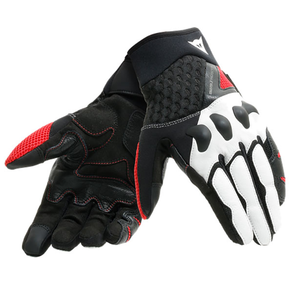 Image of Dainese X-Moto Leather Gloves - Black / White / Lava Red