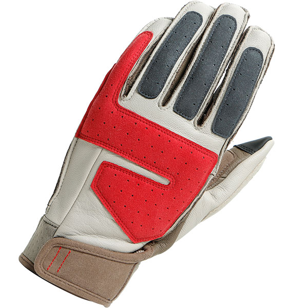 Image of Dainese 72 Arlit Leather Gloves - Feather Grey / Morel / Pompeian Red