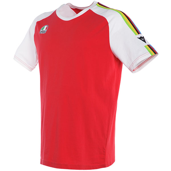 Image of Dainese Ago-1 T-Shirt - White / Red