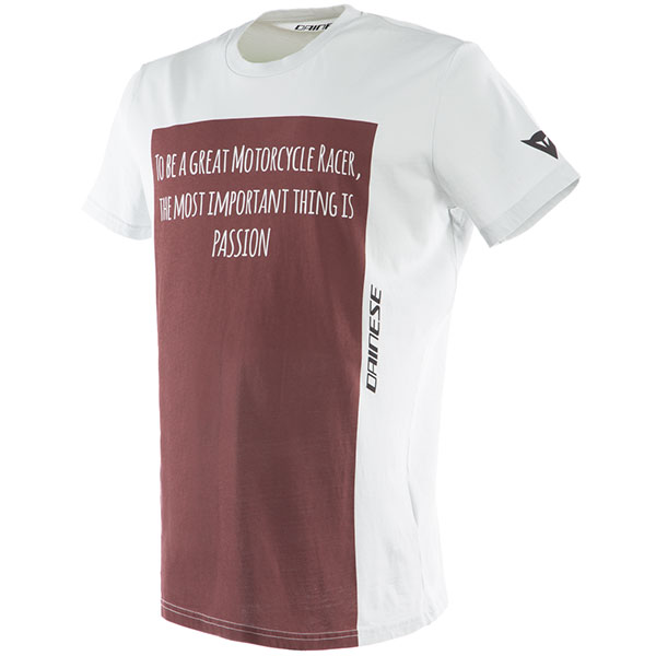 Image of Dainese Racer Passion T-Shirt - Grey / Burgundy