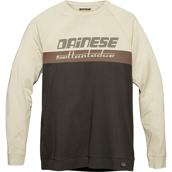 Image of Dainese Dunes Long Sleeve T-Shirt - Feather Grey / Morel / Ebony