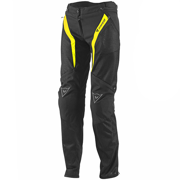 Image of Dainese Drake Super Air Tex Lady Jeans - Black / Fluo Yellow / Dark Gull Gray
