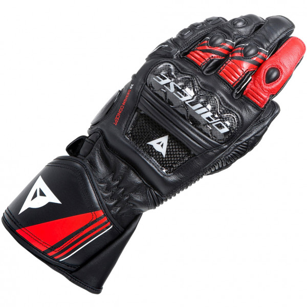 Dainese Druid 4 Leather Gloves - Black / Lava Red / White - FREE UK DELIVERY