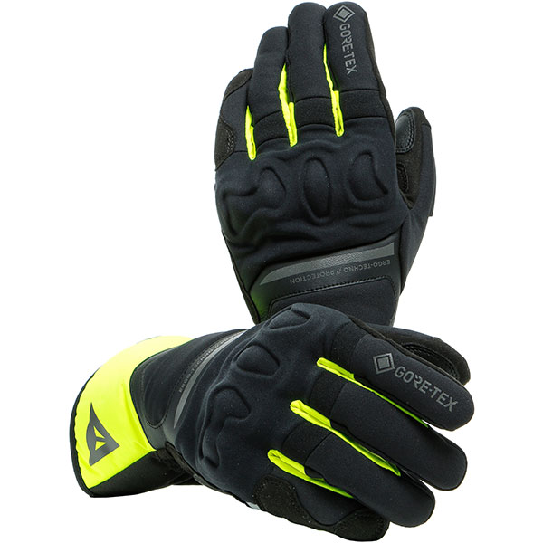 Image of Dainese Nembo Gore-Tex Gloves - Black / Fluo Yellow