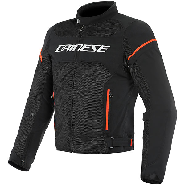 Image of Dainese Air Frame D1 Textile Jacket - Black / White / Fluo Red