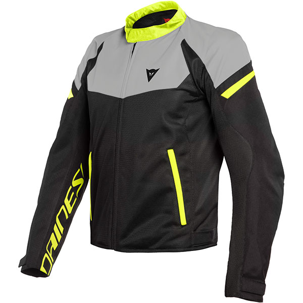 Image of Dainese Bora Air Textile Jacket - Black / Magnesio Matt / Fluo Yellow