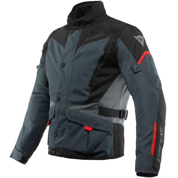 Dainese Tempest 3 D Dry Textile Jacket Ebony Black Lava Red