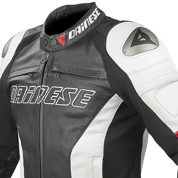Dainese Racing C2 Leather Jacket Black White Red