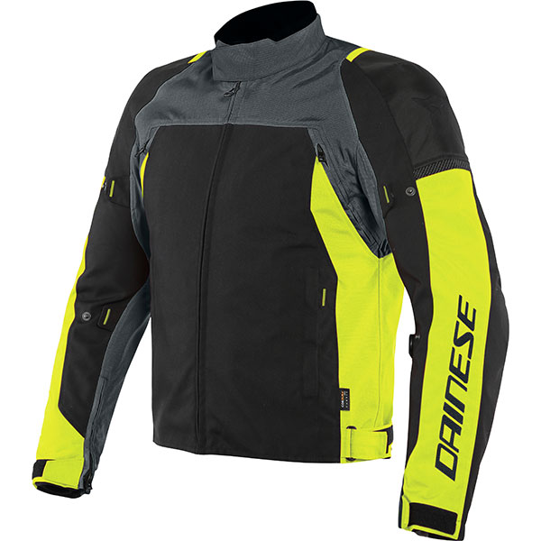 Image of Dainese Speed Master D-Dry Textile Jacket - Ebony / Fluo Yellow / Black
