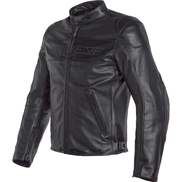 Image of Dainese Bardo Perforated Leather Jacket - Black