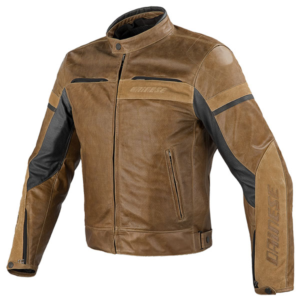 Dainese Stripes Evo Summer Leather Jacket Tabacco Free