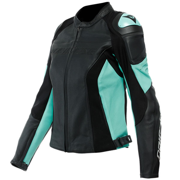 Dainese Ladies Racing 4 Perforated Leather Jacket Black Acqua