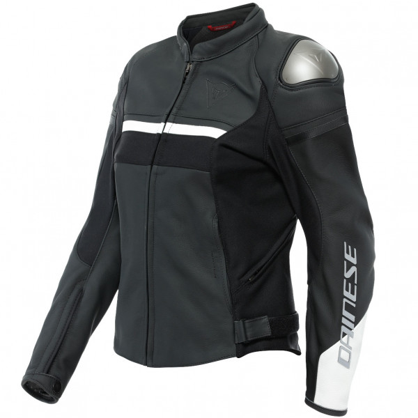 Dainese Ladies Rapida Leather Jacket - Black Matt / Black Matt / White ...