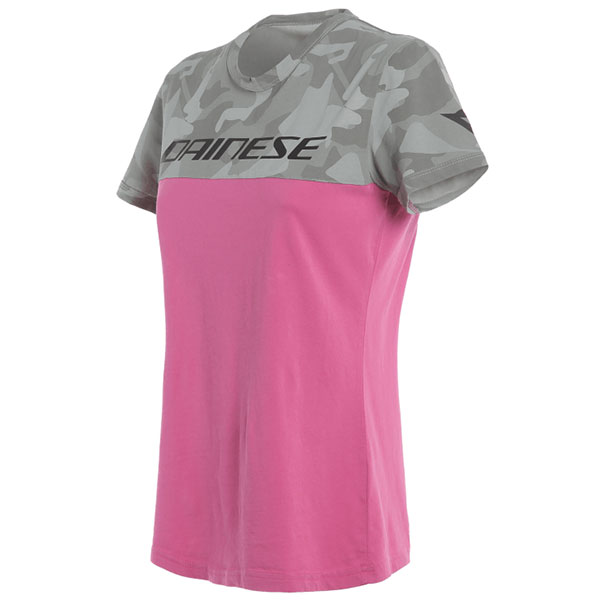Image of Dainese Ladies Camo Tracks T-Shirt - Fucsia / Camo