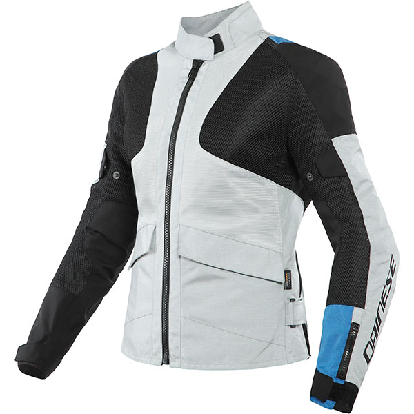 Image of Dainese Ladies Air Tourer Textile Jacket - Frost Grey / Performance Blue / Black