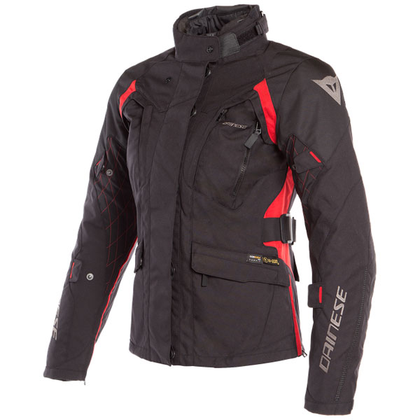 Image of Dainese Ladies X-Tourer D-Dry Textile Jacket - Black / Black / Tour Red