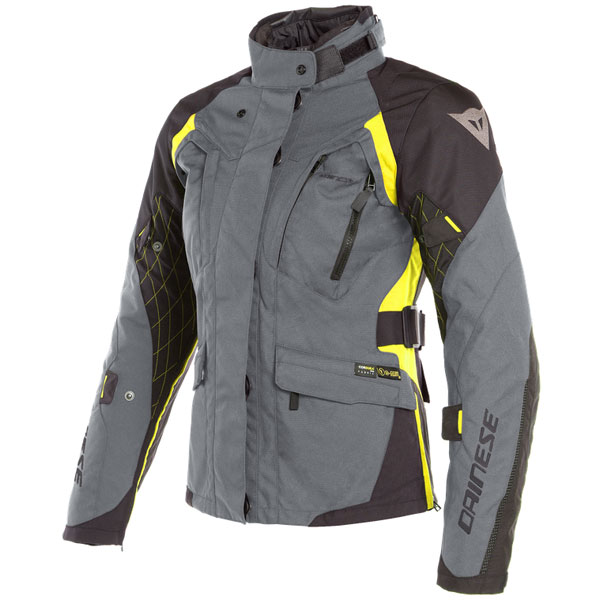 Image of Dainese Ladies X-Tourer D-Dry Textile Jacket - Ebony / Black / Fluo Yellow