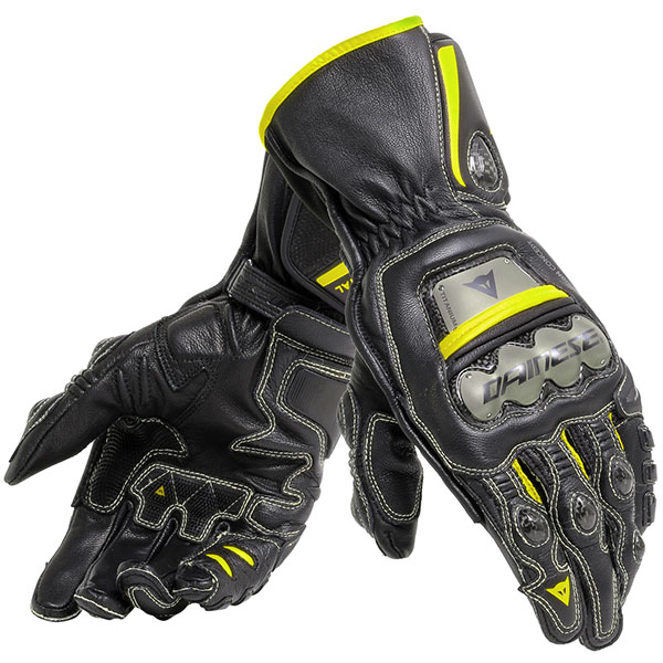 Image of Dainese Full Metal 6 Glove - Black / Black / Fluo Yellow