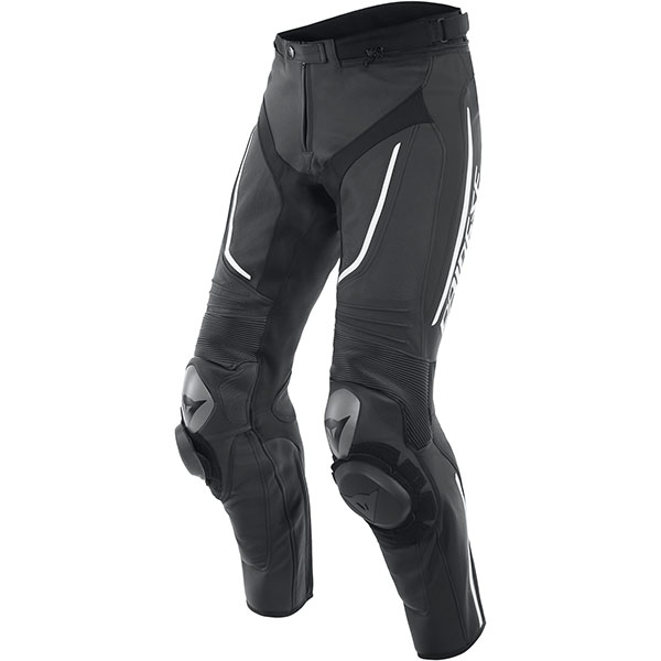 Image of Dainese Alpha Perforated Leather Jeans - Black / Black / White